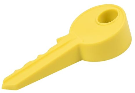 Fermaporta a cuneo, in silicone, a forma di chiave, universale, con cuneo, per casa, giardino, ufficio (giallo)