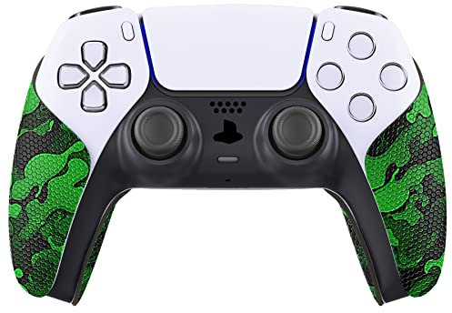 PlayVital Anti-Skid Sweat-Absorbent Controller Grip for ps5 Controller, Professional Textured Soft Rubber Pads Handle Grips for ps5 Controller - Black Green Camouflage