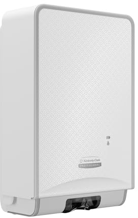 Kimberly-Clark Professional ICON Automatic Soap and Sanitiser Dispenser (53944), White Chassis with White Mosaic Design Faceplate; 1 Dispenser and Faceplate per Case