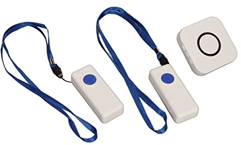 Cercapersone Caregiver, Cercapersone di Emergenza per il Monitoraggio di Bambini Anziani, 1 Ricevitore Plug-in e 2 Pulsanti di Chiamata Caregiver, Trasmissione a Lunga Distanza di