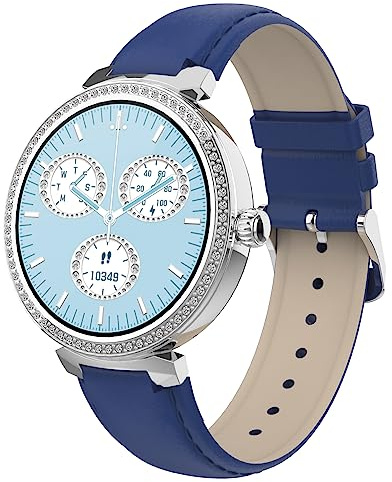 SMARTY2.0 - Smartwatch SW062C - Blå/Ljusblå - Bluetooth-samtal, sömnkontroll, hjärtfrekvens i realtid, vattenbeständighet IP67 - PU-rem - Storlek 39,8 x 10,5 mm (Blå/Ljusblå)