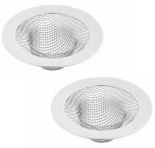 2 piezas de colador para fregadero de cocina, 5 cm / 2.9 pulgadas de acero inoxidable, filtro de atrapapelos de malla para protector de drenaje de baño para desagüe de bañera y ducha (tamaño pequeño)