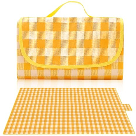 HW CASA Coperta Picnic Impermeabile 300 x 200 CM,Telo Picnic Stuoia Campeggio con Maniglia, all'Aperto Lavabile Coperta da Spiaggia Picnic, Tappetino da Picnic per Spiaggia, Viaggi, Campeggio