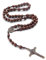 YUGUOLAN Rosenkranz Kette, Jesus Kreuz Kette, Rosenkranz Katholisch, Jesus Kette, Jesus Kreuz, Gebetskette, Rosary Necklace, Für Katholische Christen Religiöse Kommunion, Messe, Bibel (Dunkelbraun)