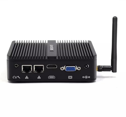 BASOARO PC Industriale Mini PC Fanless N100, Mini Computer Industriale Fanless, 8GB RAM 128GB SSD, Gigabit Ethernet, Doppio Display HD VGA, 2 RS232 COM, WiFi Dual Band, BT, Win 11 Pro