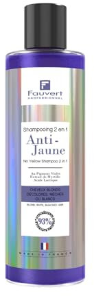 Fauvert Professionnel Shampoing et Soin 2 en 1 - Neutralise Reflets Jaunes et Hydrate - Cheveux Blonds, Colorés ou Grisonnants - Fabriqué en France - 250ml