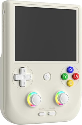 RG406V Android 13 Retro Game Console, 128GB Internal Storage + SD Card, 9000+ Titles, Powerful Performance, 4 IPS Touchscreen, Hall Effect Joysticks, Wi-Fi, Bluetooth (Beige-White, 256GB)