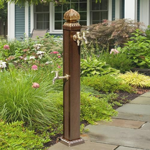 KUKIXKK Column Garden Water Faucet,Floor Mounted Hydrant Water Tap,Decorative Fountain Frost Free Outdoor Faucet for Outdoor Garden Irrigation Fountain
