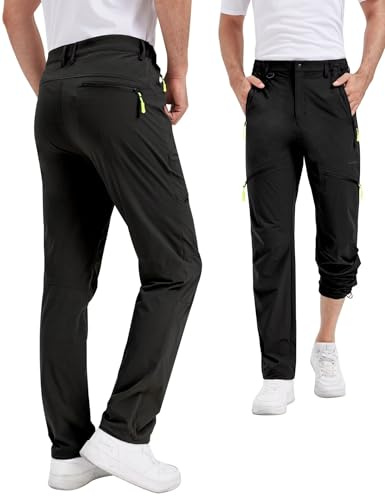 KUTOOK Pantaloni Trekking Uomo Estivi Pantaloni Cargo da Lavoro Traspirante Resistente Impermeabile per Escursionismo Montagna Arrampicata Outdoor