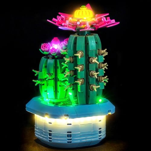 Kit di illuminazione a LED compatibile con Lego Flowering Cactus 11509 (senza modello), kit di illuminazione decorativa compatibile con Lego 11509 modello di blocchi di costruzione a forma di cactus