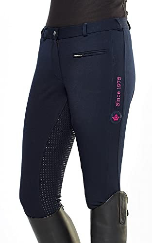 PFIFF 102235 Damen Reithose -Yasmin- mit Silikon-Grip Besatz, Blau 38