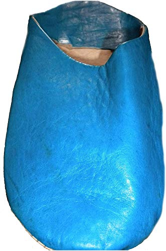 Terrapin Trading Commerce équitable marocaine Chaussons/Babouche/Mocassins 100% Cuir traditionnelle marocaine (41, Bleu)