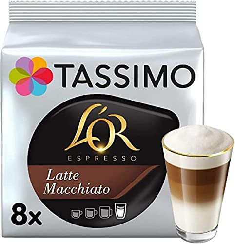 Tassimo T Discs L'OR Espresso Latte Macchiato (1 paquete, 16 discos T, 8 porciones)