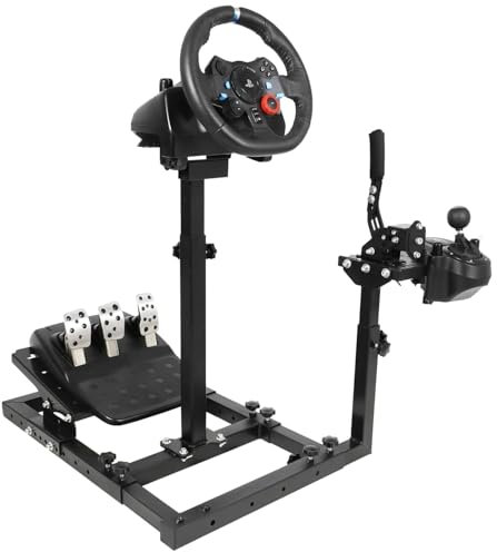 Anman Compact Steering Wheel Stand fit for Logitech g29/g920/g923 Thrustmaster T80/T150/T300/TSXW Alloy Steel Sim Racing Stand Wheel Shifter Pedal Handbrake not Include