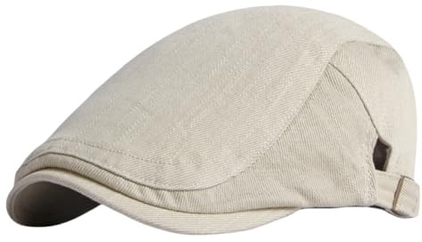 Boinas Gorra Plana para Hombre Mujer, Sombrero Verano Algodón Ajustable Vintage Newsboy Casquillo Gorras Irlandesa Cabbie Gatsby Ivy Hat Sombreros Visera Flat Cap (FR/ES, Letras, Talla única, Beige)