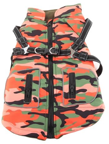 Winddichter Haustier-Wintermantel, Polyester, Reflektierend, Leicht zu Tragen, Winddichter Hunde-Wintermantel, Bequem für den Außenbereich (L)