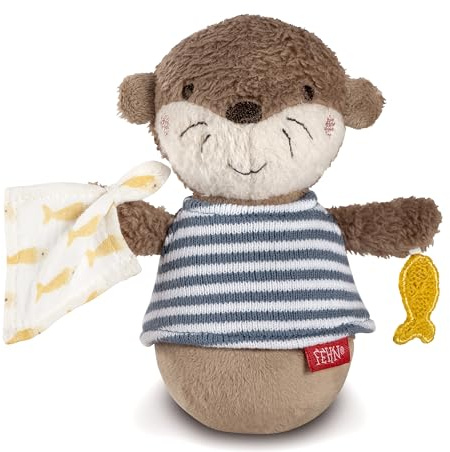 Fehn Loutre à Bascule - Jouet de motricité Amusant pour Attraper, Toucher, Sentir et tapoter - pour bébés et Jeunes Enfants à partir de 0+ Mois