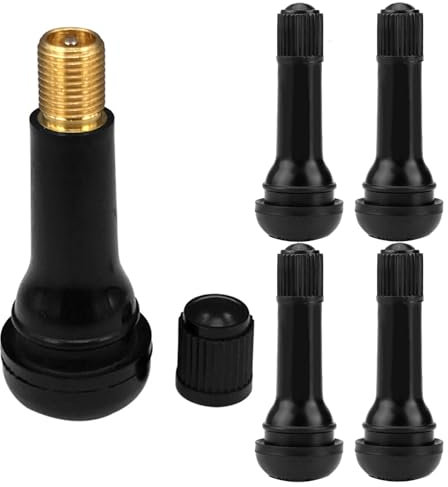 5 Pièces Capuchon de Valve Auto,TR413 Pneu Valve Tige Capuchon De Soupape en Caoutchouc,pour Voiture,Moto(Noir)