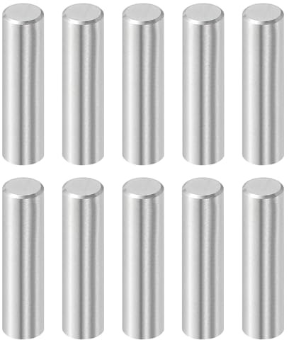 QUARKZMAN 10 Pz 8 mm x 30 mm perni di legno, perni cilindrici in acciaio inossidabile 316L supporto mensola perno perno asta fissaggio elementi mensola perni in metallo tonalità argento