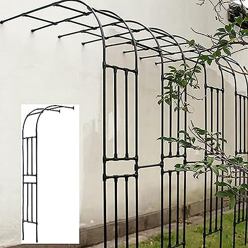 Demi arche de rosier résistante aux intempéries pour jardin, pergola, support d'escalade, treillage pour plantes grimpantes, intérieur/extérieur, jardin, pelouse, mariage, noir, 1,2 x 2,4 m