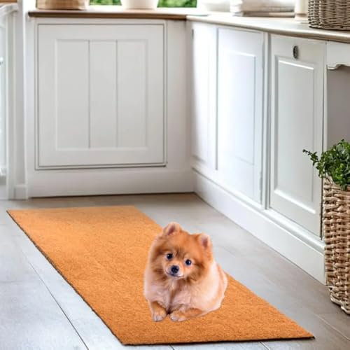 Nicoman Large Coir Scraper Runner 70 x 200 cm Brown, Boot Scraper Brush Outdoor Heavy Duty, Eco-Friendly Non Slip Long Coir Dirt Trapper, Front Door Entrance Doormat Kitchen Mat