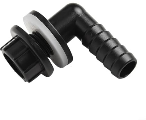 Adaptador de conector de codo de plástico, boquilla de manguera de 3/8 a 14 mm para tanque de agua, riego, conector de drenaje de codo de 90 grados
