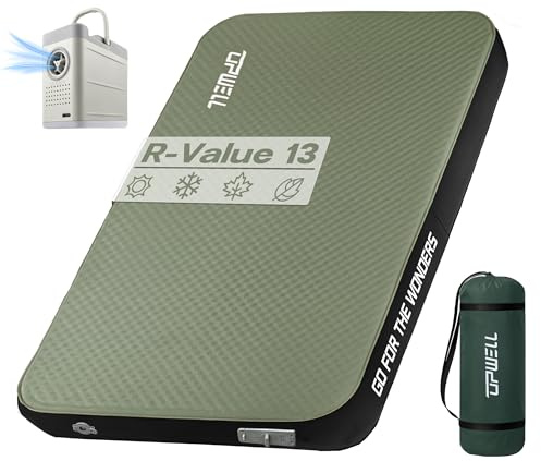 UPWELL Self Inflating Sleeping Pad 4.5 Thickness Camping Mattress with Solid Foam Double Sleeping Mat Portable Fast Inflation for Outdoor Mat Portable Roll Up，with air Pump