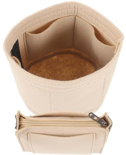 ifundom Organisateur de Sac à Main Feutre Beige Insert pour Sac Seau Rangement Cosmétique Pratique pour Femmes