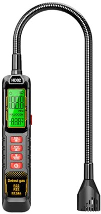 Detector de fugas de refrigeración ligero de alta precisión con batería recargable, alarma en tiempo real para sistemas automotrices HVAC Detector de fugas LED