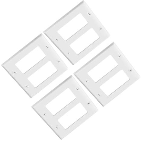 ERINGOGO 4pcs White Decorative Wall Plate Cover for American Light Switch and Receptacle Outlet, Electrical Outlet Cover Plates for Home Wall Socket Protection