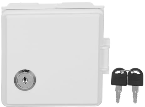 Yardwe Boîte Étanche Extérieure en Pvc Blanc avec Couvercle Protecteur et Accès Autorisé, pour Prises Électriques et Zones Publiques Abords de Piscine