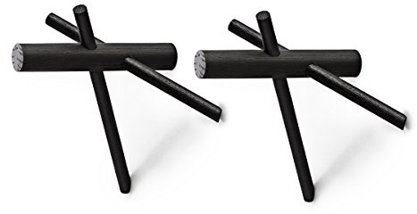 Normann Copenhagen - Haken, Wandhaken, Garderobe - Sticks - Schwarz - 2er Set