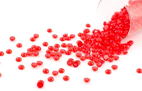 Creativery ca 100 g påse tautropfen ca Ø 7 mm Raindrops kristalltau deko granulat dekorgranulat transparent kristall 7mm Röd 250