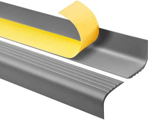 Quest Trappkantprofil PVC rundad 52x40 mm halkfri – mörkgrå, 130 cm