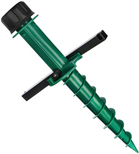 com-four® Porte-Parasol à Visser - Manchon de Sol pour Le Jardin - Base pour parasols - Piquet de Terre - Porte-Parapluie en Plastique léger (Vert)