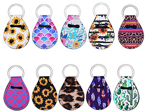 Valyria 10 Pcs Coin Holder Quarter Keeper Keychain Keyring Universal AA Medallion Keychains for Women (Colorful A)