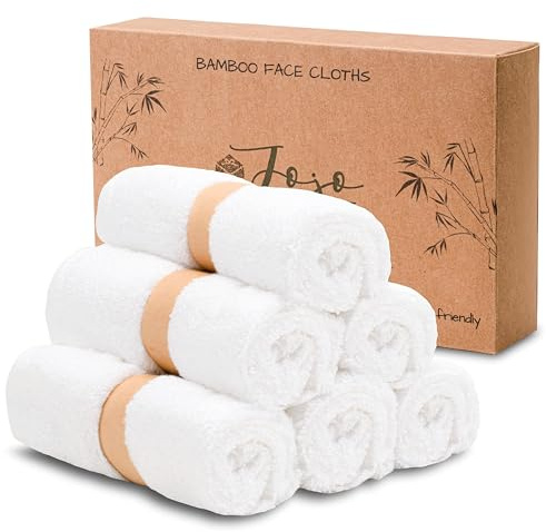 JoJo Jr. Flannel Face Cloth (Pack of 6) Reusable Face Towels(25 * 25 cm) for Washing Face Baby Wash Cloth White Flannels Face Cloth (White, Regular)