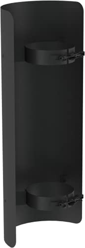 Pelletrohr Strahlungsschutz mit 500mm Länge,Ø 100mm Durchmesser, Edelstahl schwarz lackiert