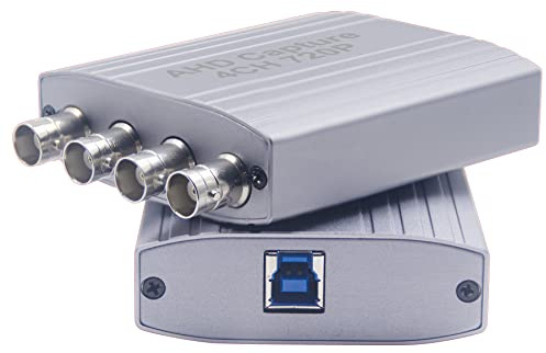 Tarjeta de captura de video AHD, 4CH 720P 30FPS Grabación Salida USB AHD Entrada de video Grabación, fácil operación, no necesita controlador, transmisión en vivo