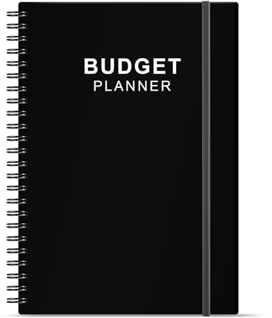 Budget Planner - Monthly Budget Book with Expense Tracker Notebook, Undated 12 Month Bill Organizer & Finance Planner to Manage Your Money, Account Book with Colorful Tabs, 5.8 x 8.5, Black