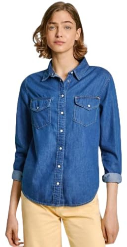 Pepe Jeans Regular Shirt PL304894, Chemise en Jean Femme, Blue (Denim-HT8),