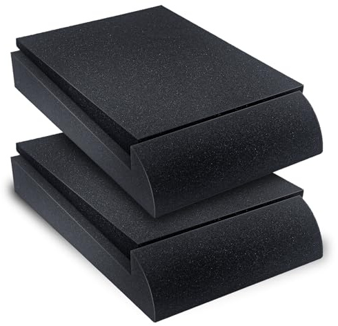 Liquid Stands Studio Monitor Sound Isolation Pads for Speakers 5 High-Density Speaker Foam Pads That Prevents Vibrations Angled Speaker Riser - Acoustic Speakers Isolation Pad for Floor, Desktop