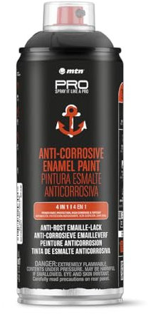 Montana Colors MTN PRO Esmalte Anticorrosivo RAL 9005 Negro Mate, Spray 400ml