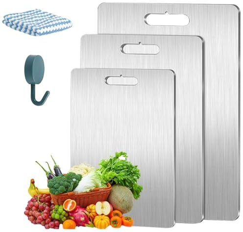 Yamato Pure Titanium Cutting Board - XL Double-Sided Meat Cutting Board with Scratch-Resistant Knife-Friendly Surface (46 * 30cm)