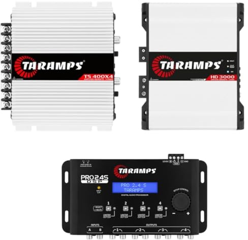 Amplificador de audio para automóvil - HD 3000 2 homis 3000 Watts RMS 1 canal + TS 400 2 homis 4 canales + Procesador de audio digital Pro 2.4S