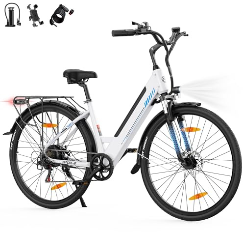 AOIHO E Bike, 28 Zoll E-Bike Herren Damen 48V 499.2 Wh Akku, Reichweite Bis 100 KM, 250W Motor, Elektrofahrrad 7-Gang Schaltung, E Fahrrad LCD-Display, 4 Fahrmodi, Pedelec CityBike für Erwachsene