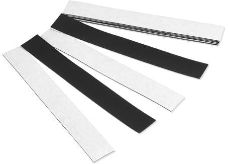 Strisce magnetiche forti, autoadesive, 10 pezzi, nastro magnetico piatto, rettangolare, autoadesiva, flessibile, per lavagna bianca, progetti fai da te (12 cm x 2 cm x 1,6 mm)