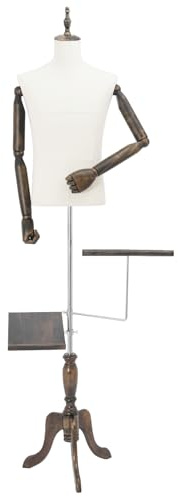 150-180cm Höhenverstellbar Schneiderpuppe Schaufensterpuppe Male Mannequin Kleiderpuppe Flexibler Mannequin Gliederpuppe für Bekleidungsgeschäfte, Brustumfang 96 cm,Taille 82 cm,Hüfte 92 cm (White)