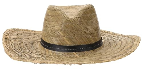 Artibetter Cappello da Sole Uomo in Paglia con Ampia Falda per Protezione UV Estiva, Leggero e Traspirante per attività All'aperto e Spiaggia, Taglia 58-60 Cm
