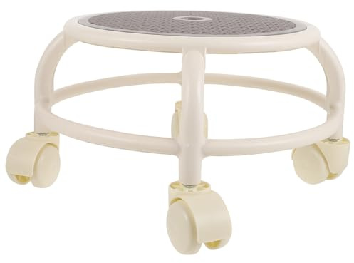 SKISUNO Tabouret Roulant Facile à Déplacer Ranger Rond en Plastique pour Pédicure avec roulettes Pivotantes pour Salon de Manucure Professionnel